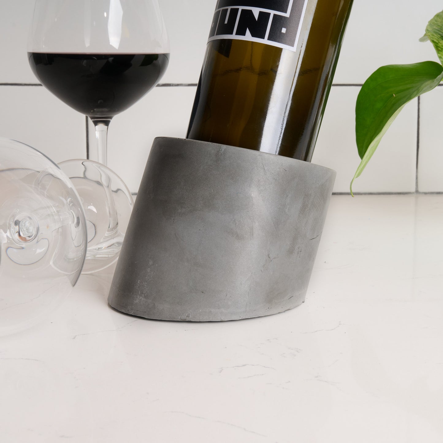 Wine Bottle Holder Inspired by Brutalism